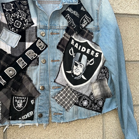 Upcycled Raiders Denim Jacket - Picture 4 of 5